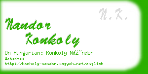 nandor konkoly business card